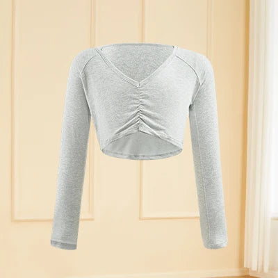 Top court décolleté manches longues Filles