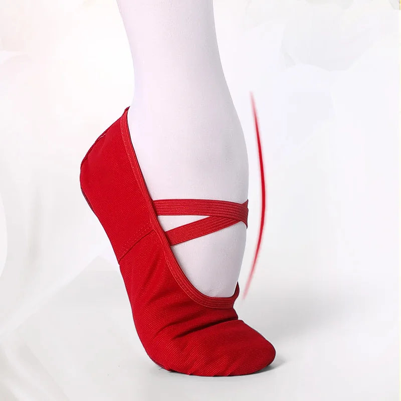 Chaussons demi-pointes en toile 6 coloris au choix