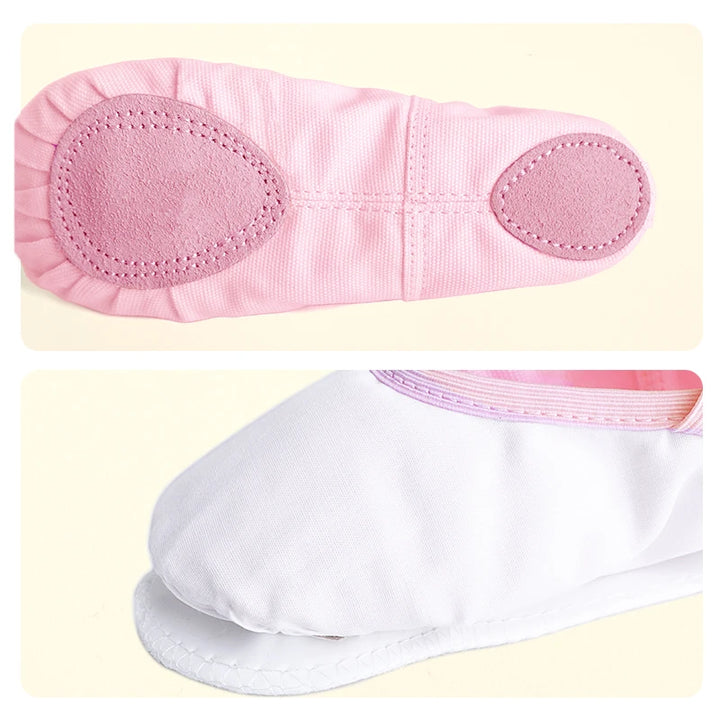 Chaussons demi-pointes en toile 6 coloris au choix
