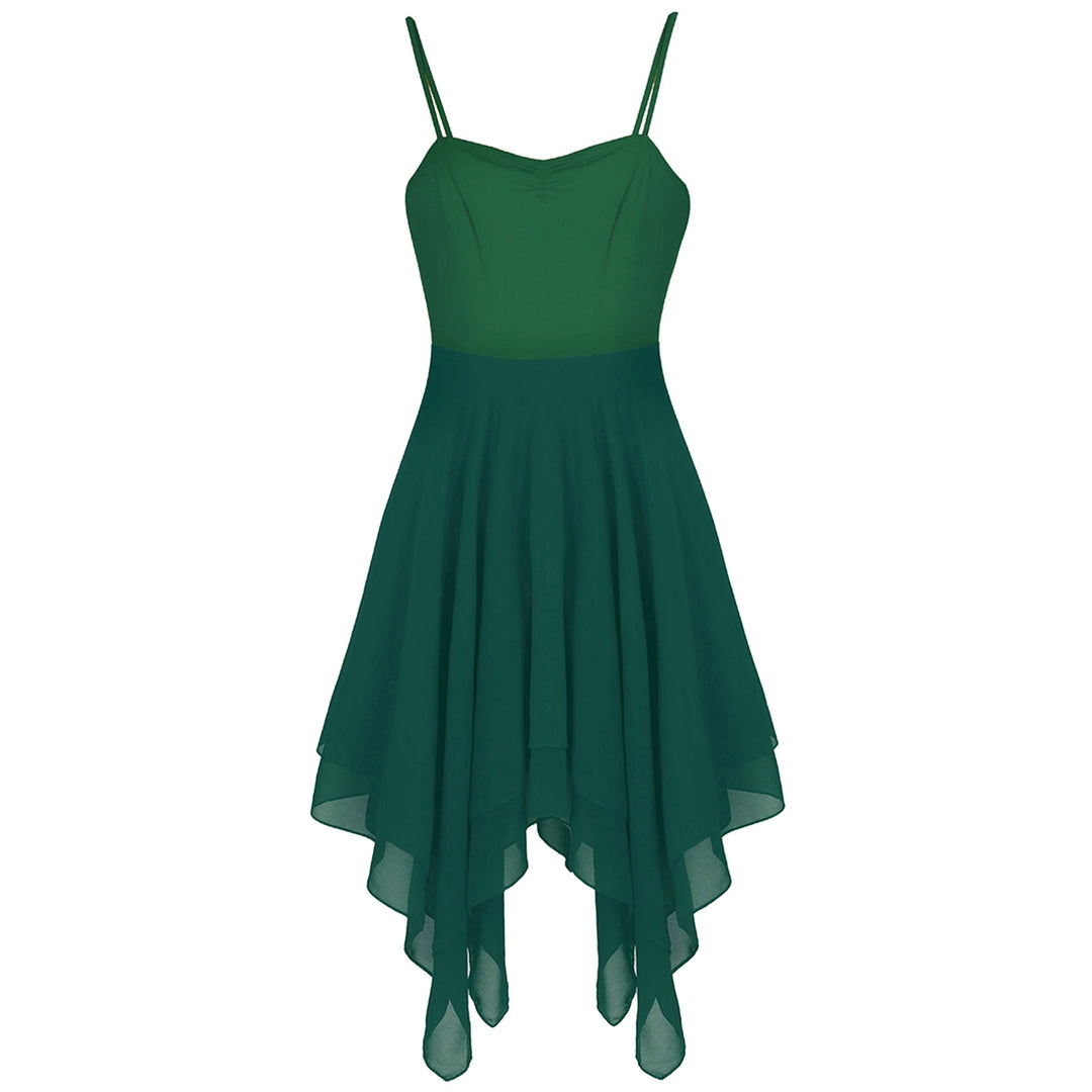 Robe à bretelles asymétrique en mousseline Antonella