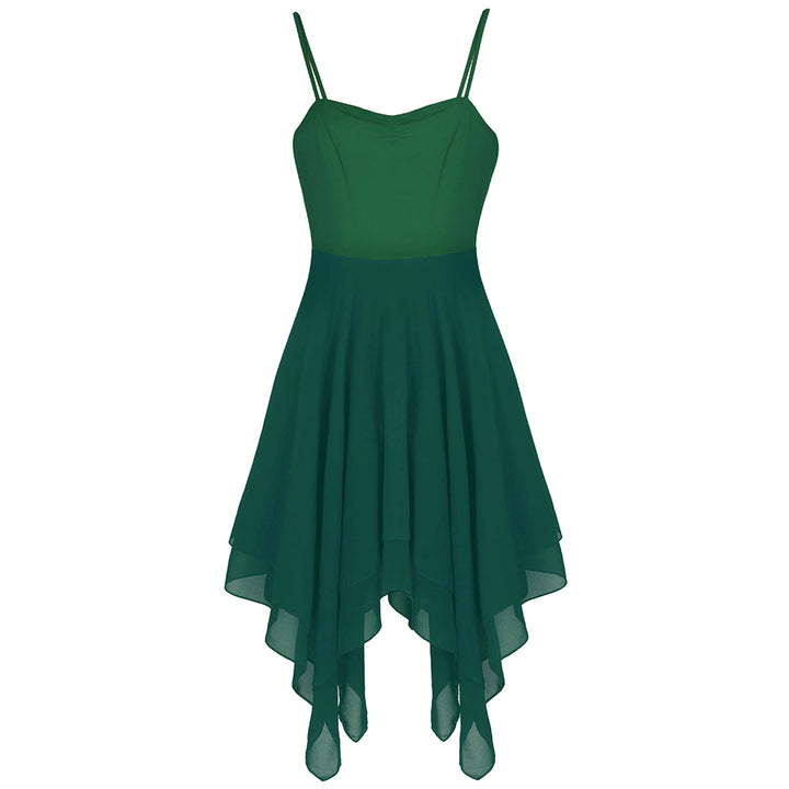 Robe à bretelles asymétrique en mousseline Antonella