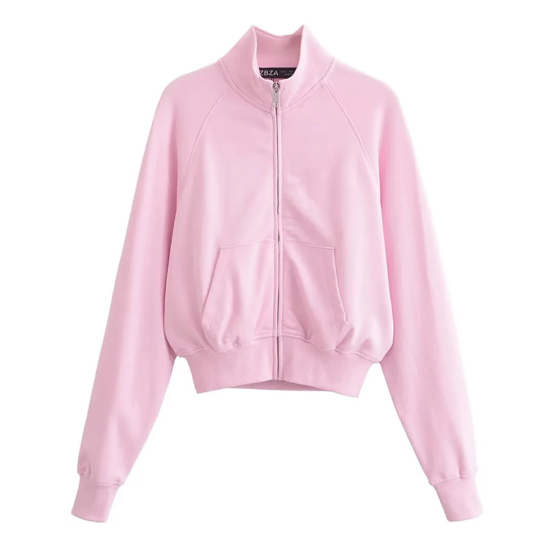 Veste courte zip col haut avec ou sans pantalon