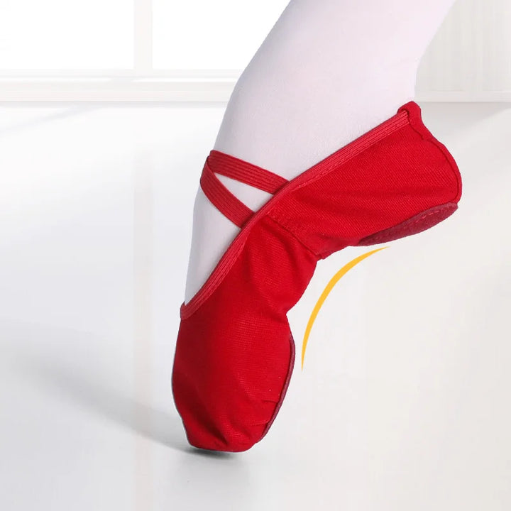 Chaussons demi-pointes en toile 6 coloris au choix