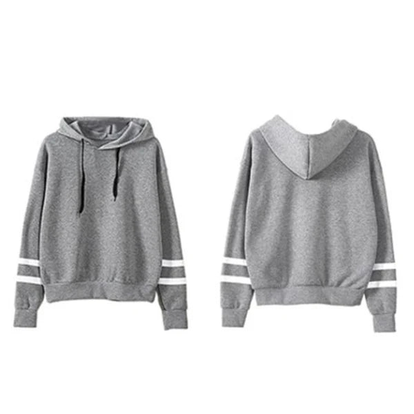 Sweat-shirt à capuche manches rayures