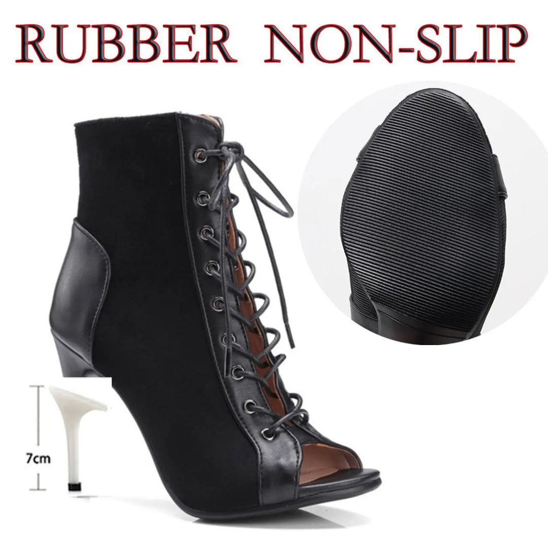 Bottines danse Myriam noir Talons de 7 à 11cm