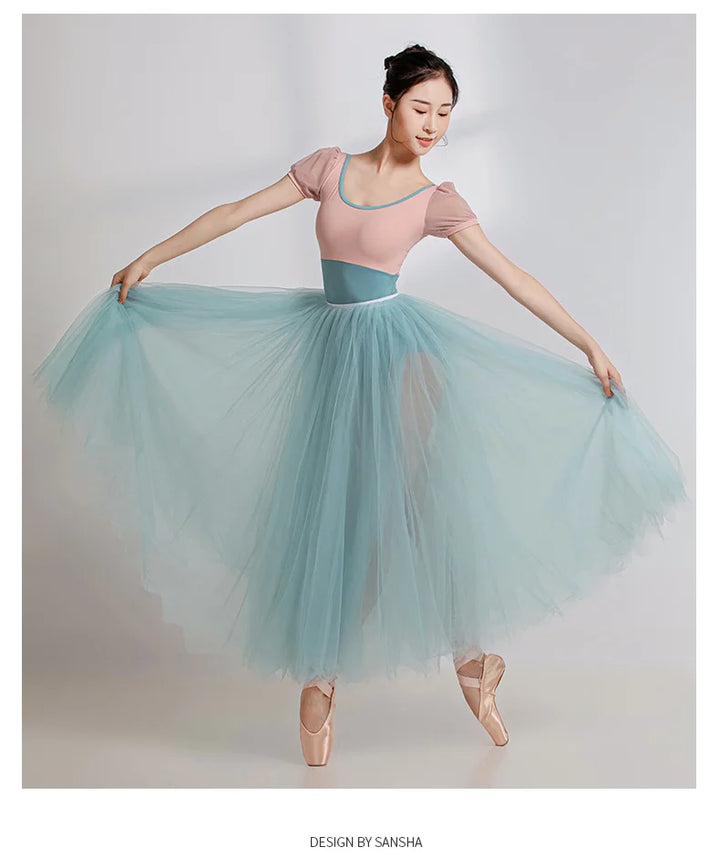 Justaucorps manches courtes bi-colore Sansha