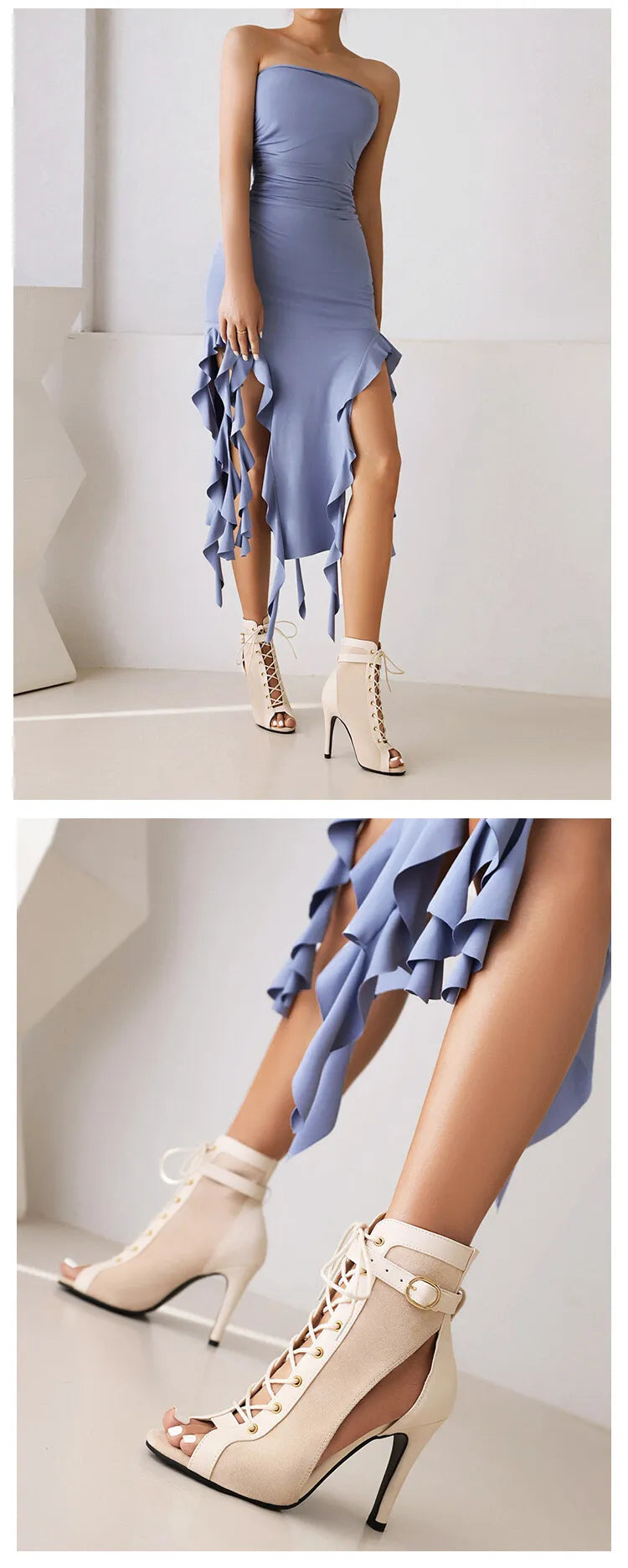 Bottines danse Ruth beige Talons de 7 à 11cm