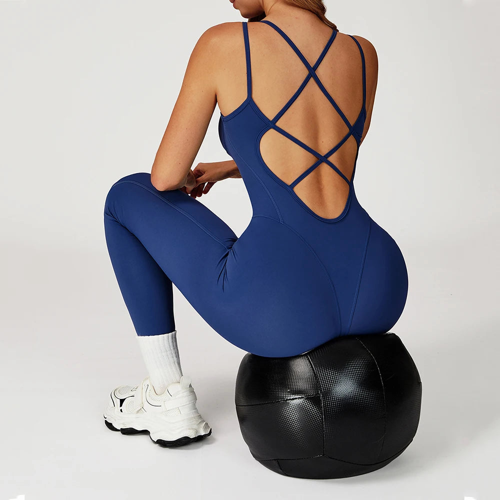 Combinaison moulante bretelles croisées dos Teiva