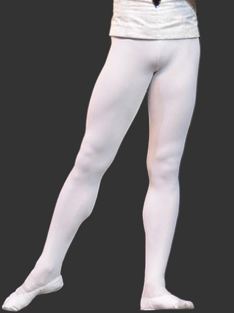 Collant danse uni opaque avec pieds pour homme