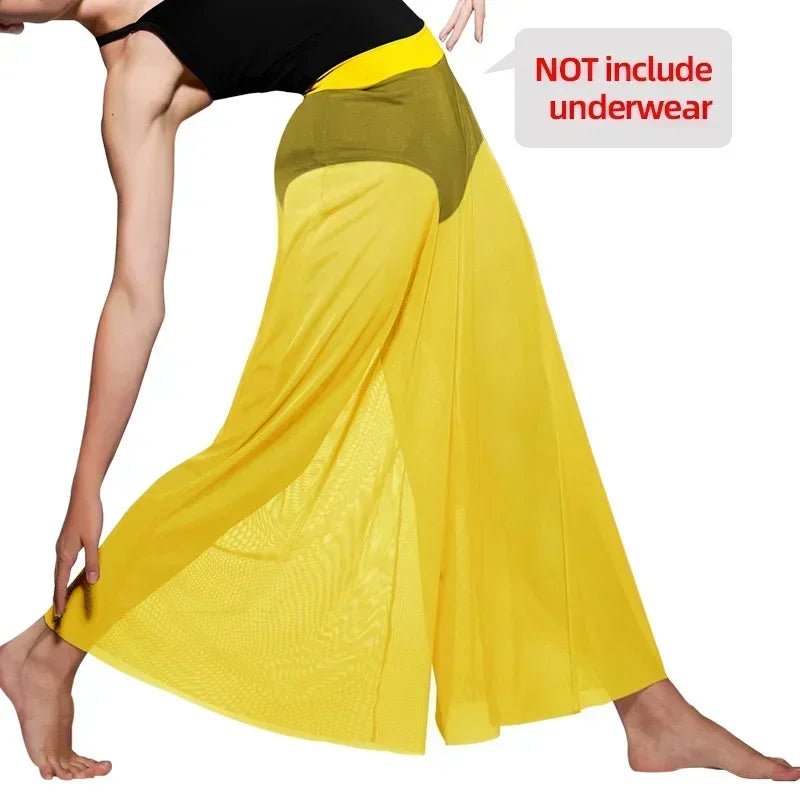 Pantalon Florence large en mesh transparent