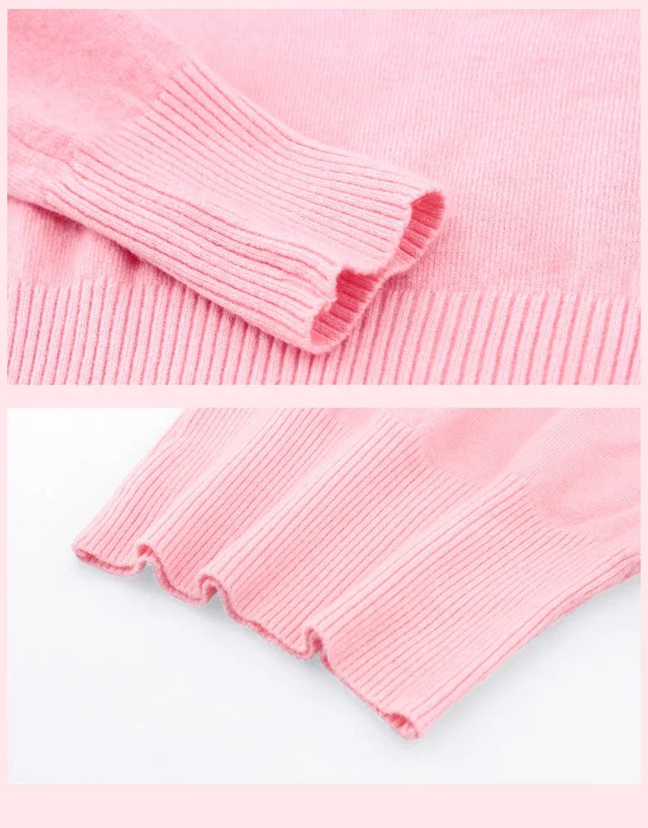 Pull court manches longues filles