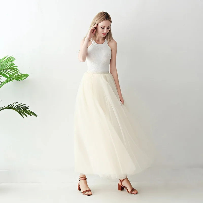 Jupe longue en tulle Kamala 17 Couleurs diponibles