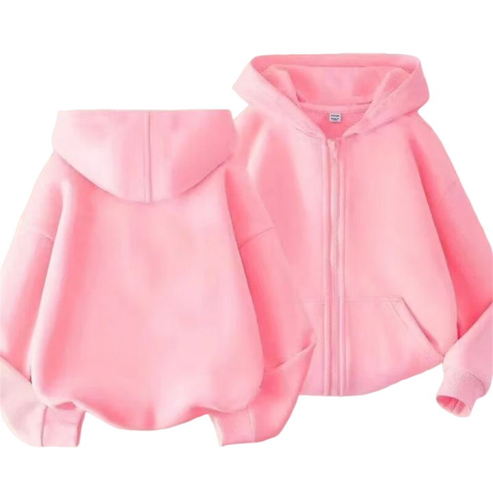 Veste zip à capuche rose enfant 85-95cm