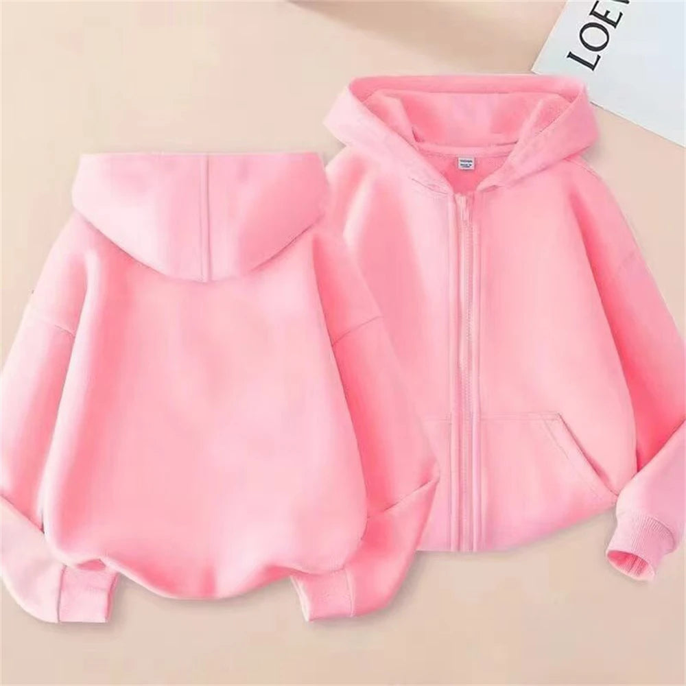 Veste zip à capuche rose enfant 85-95cm