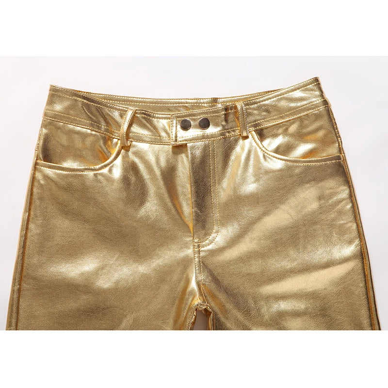 Pantalon PU brillant pour hommes