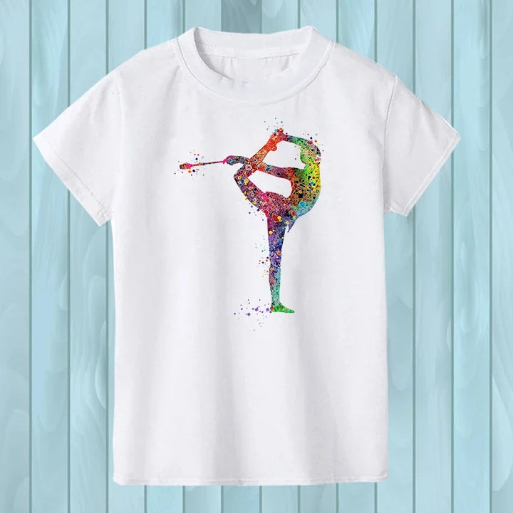 T-Shirt manches courtes logo watercolor rainbow dance