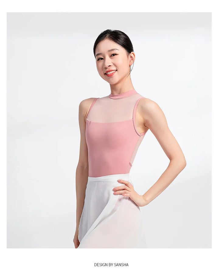 Justaucorps bi-matiere sans manches Sansha