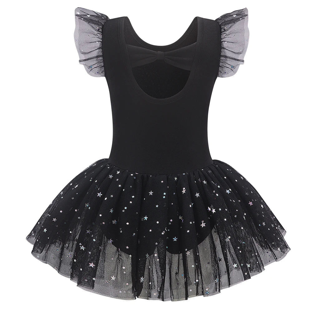Justaucorps Tutu manches courtes strass et paillettes Kaia