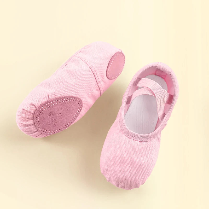 Chaussons demi-pointes en toile 6 coloris au choix