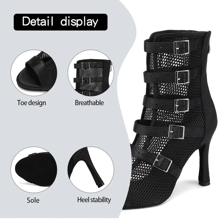 Bottines Sofia maille noire Talon de 6 à 10cm