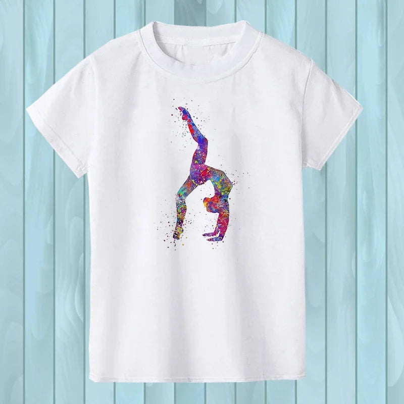 T-Shirt manches courtes logo watercolor rainbow dance