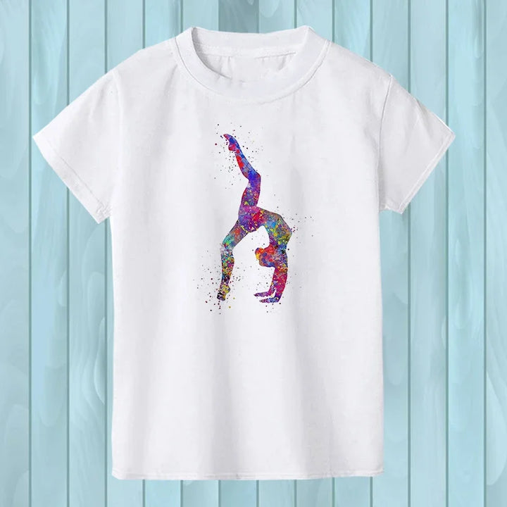 T-Shirt manches courtes logo watercolor rainbow dance