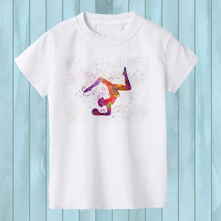 T-Shirt manches courtes logo watercolor rainbow dance