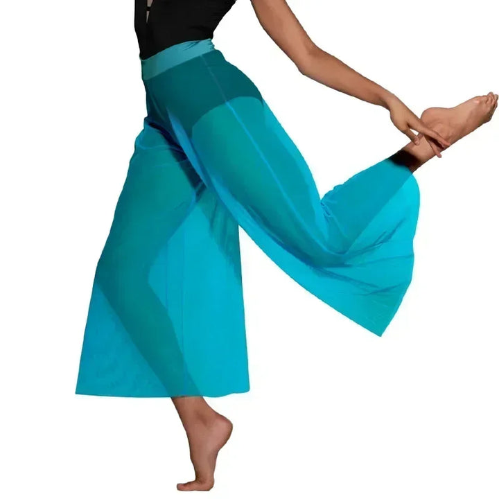 Pantalon Florence large en mesh transparent