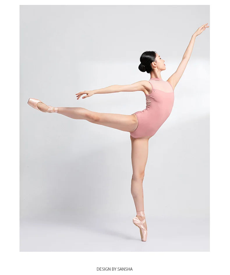 Justaucorps bi-matiere sans manches Sansha