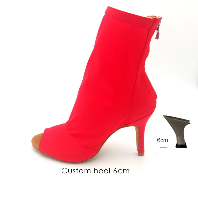 Bottines danse Assa rouge semelle suede Talons 6 à 11cm