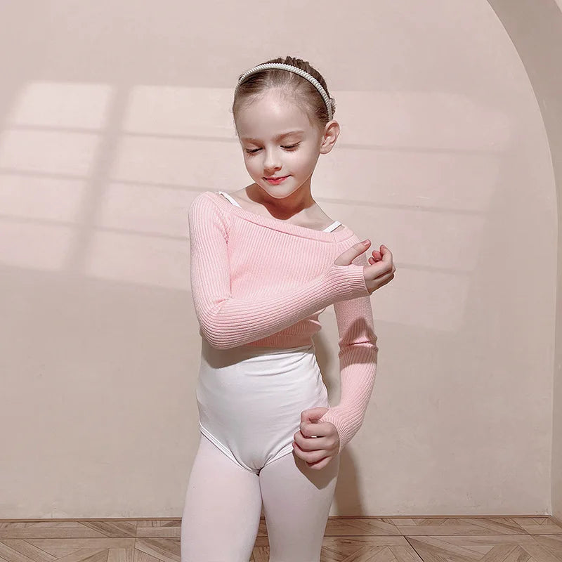 Top Pullover court manches longues filles