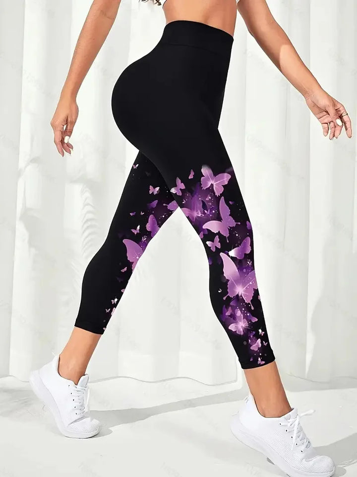 Leggings slim imprimé papillon