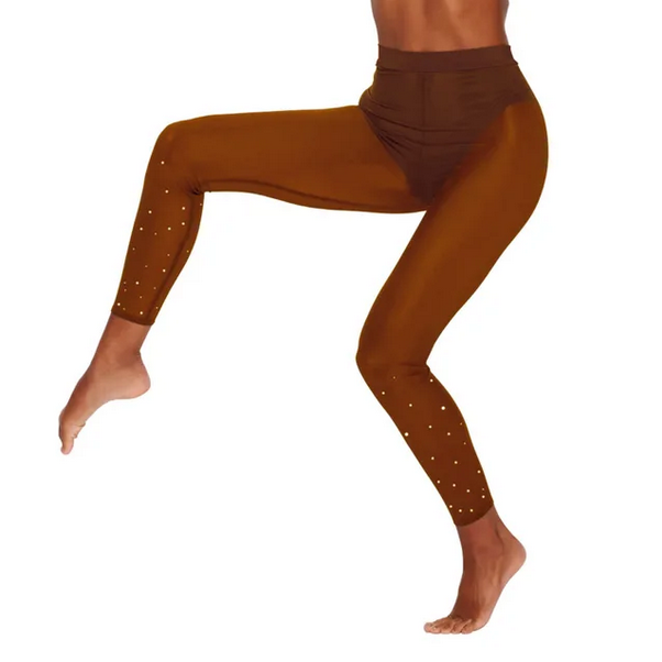 LEGGING NOIR EN MAILLE TRANSPARENTE avec strass Ayline