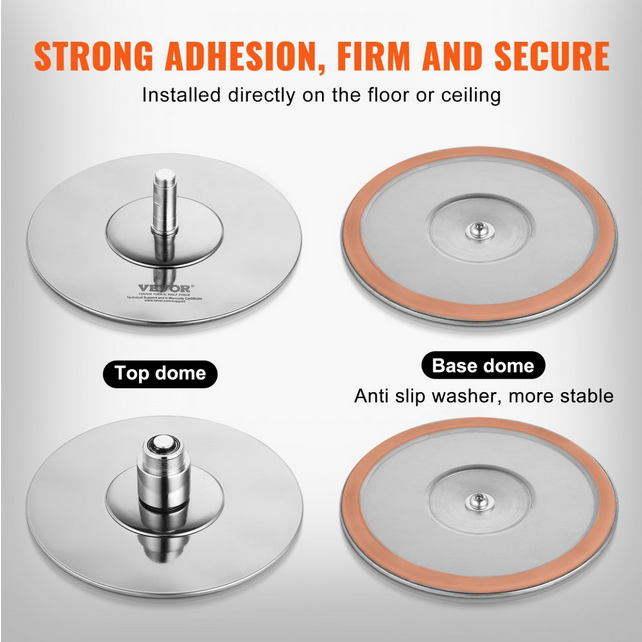 Barre de Pole Dance chromée rotative réglable 222,5-280cm