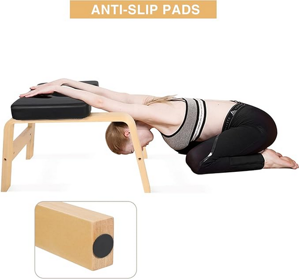 Tabouret de Yoga en bois pour postures inversées