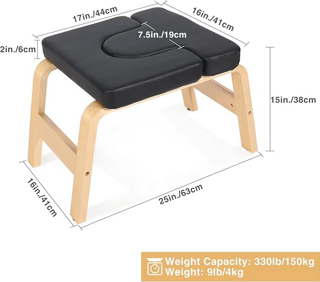 Tabouret de Yoga en bois pour postures inversées