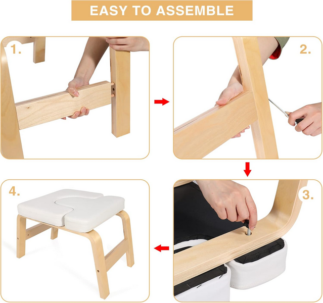 Tabouret de Yoga en bois pour postures inversées