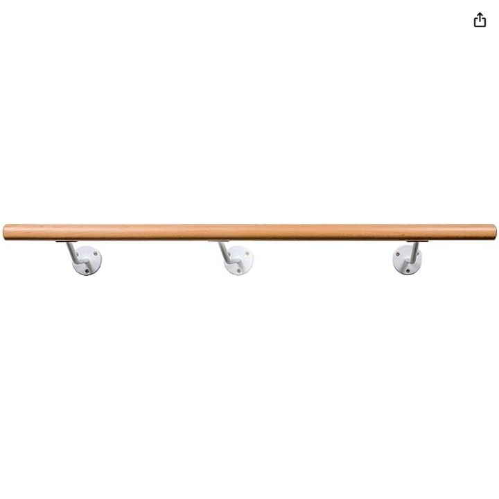 Barre de danse en bois murale longueur 1m20 à 4m