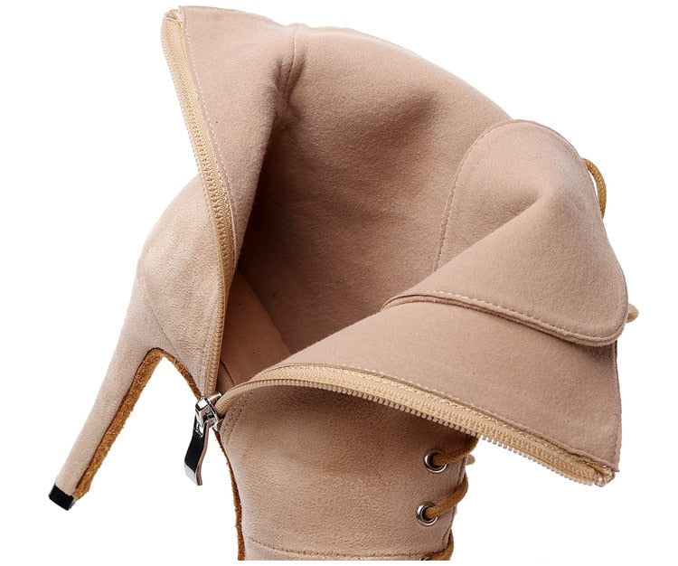 BOTTINES FERMÉES DANSE SHAYANE BEIGE TALONS DE 7 À 11CM