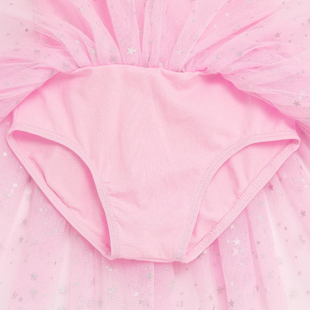 Justaucorps Tutu manches courtes strass et paillettes Kaia