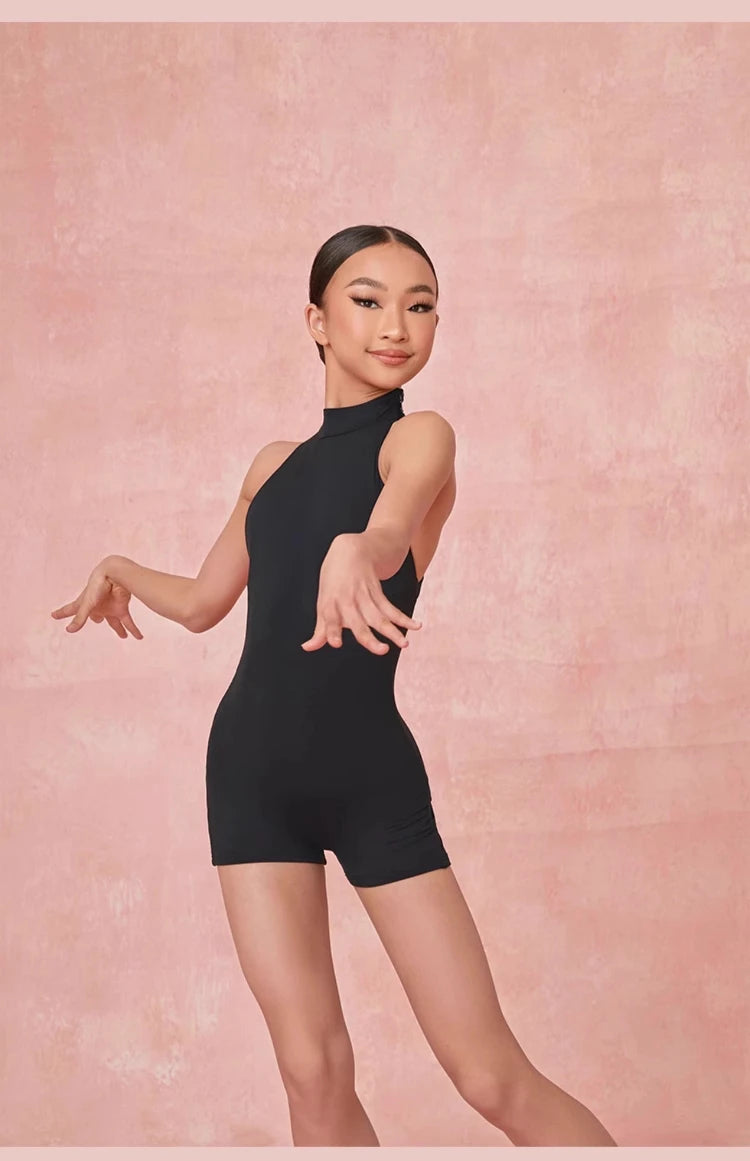 Combi-short col montant sans manche Alessandra