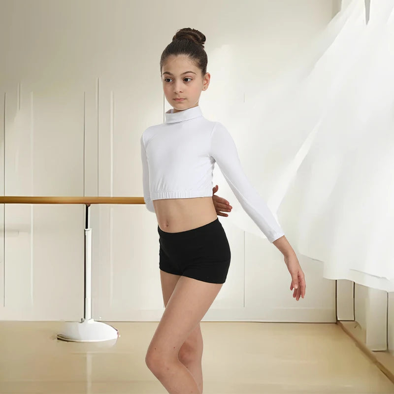 Top court col haut et manches longues