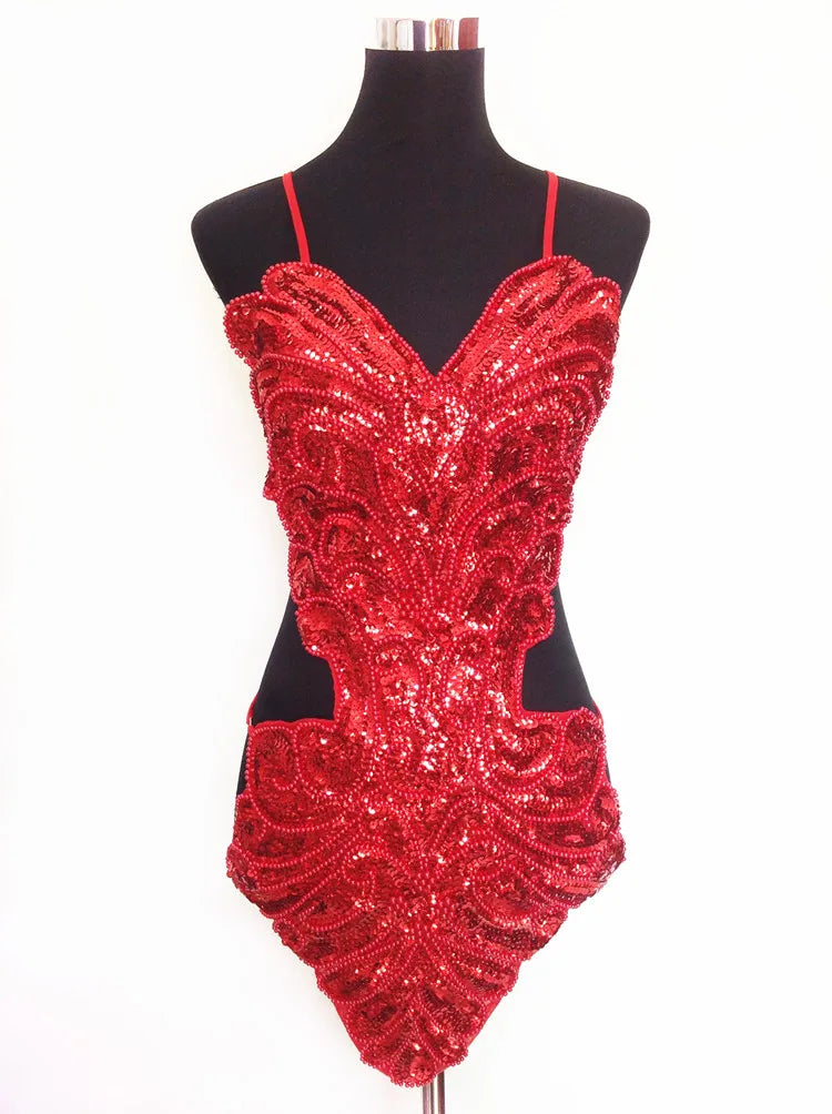 Robe de Danse Pailletée Dos Nu Papillon