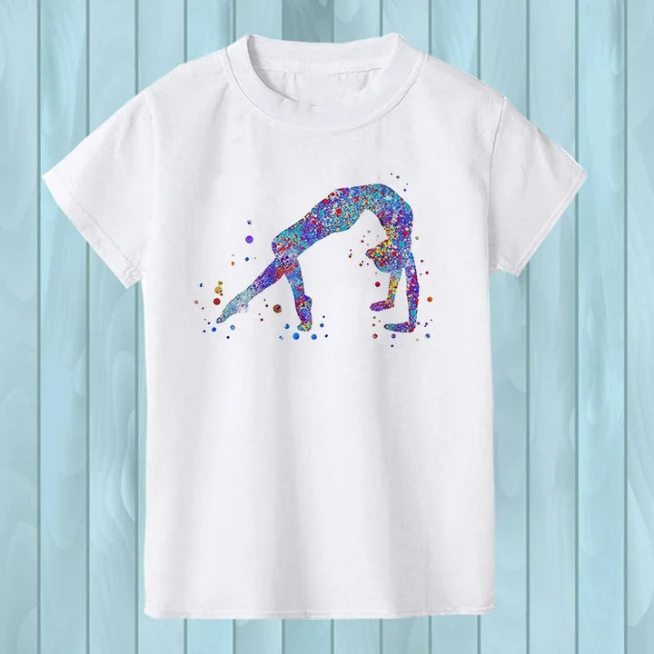 T-Shirt manches courtes logo watercolor rainbow dance
