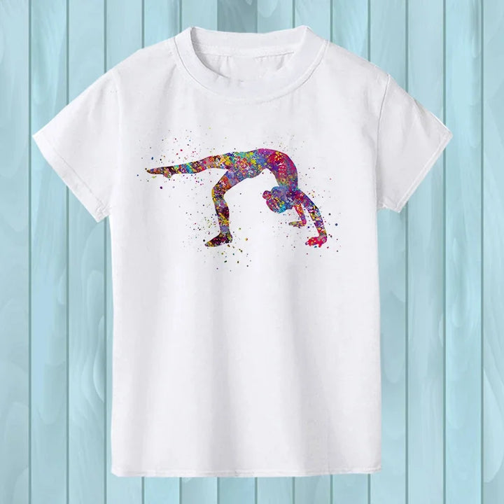 T-Shirt manches courtes logo watercolor rainbow dance