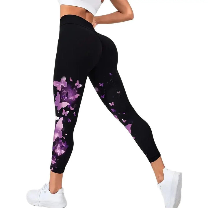 Leggings slim imprimé papillon