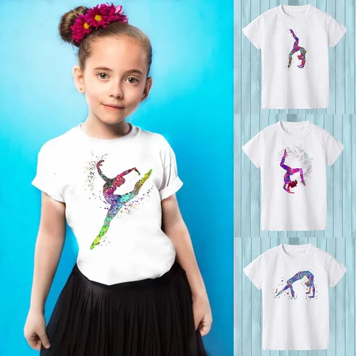 T-Shirt manches courtes logo watercolor rainbow dance