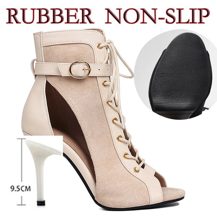 Bottines danse Ruth beige Talons de 7 à 11cm