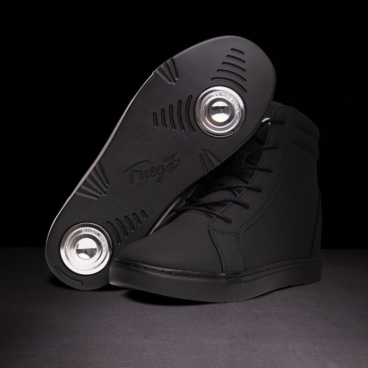 Baskets montantes compensées All Black Fuego