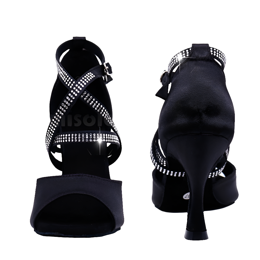 Chaussures de danse Micaela noir avec strass Talon 6 à 10cm